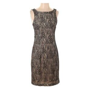 🆕 KAREN ZAMBOS cocktail Elegant Black Lace Dress Size L